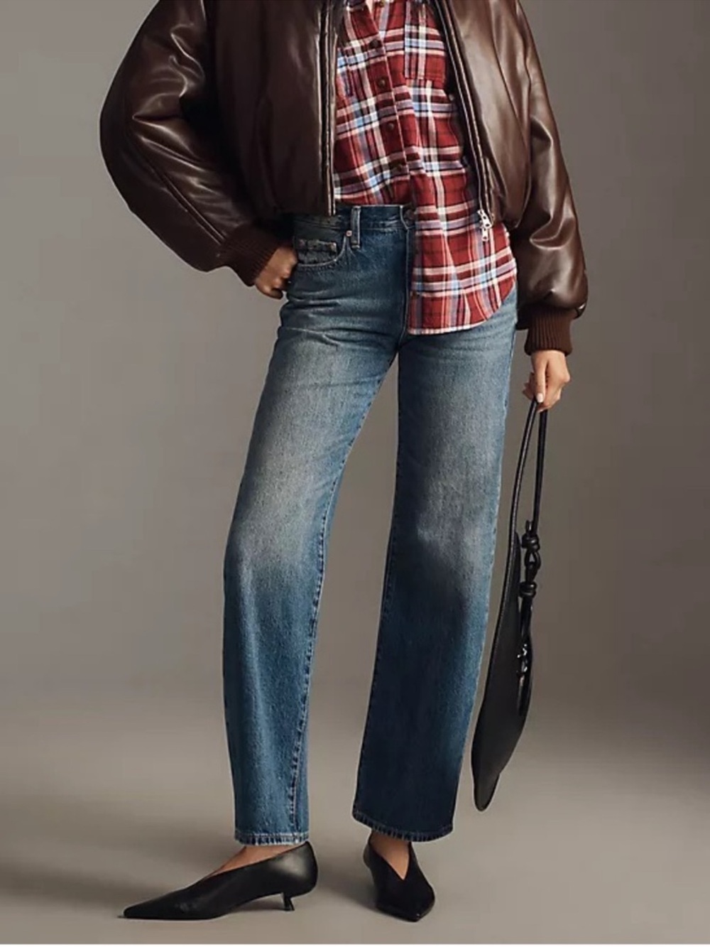 Pistola Lexi Mid Rise Bowed Barrel Leg Straight Jeans